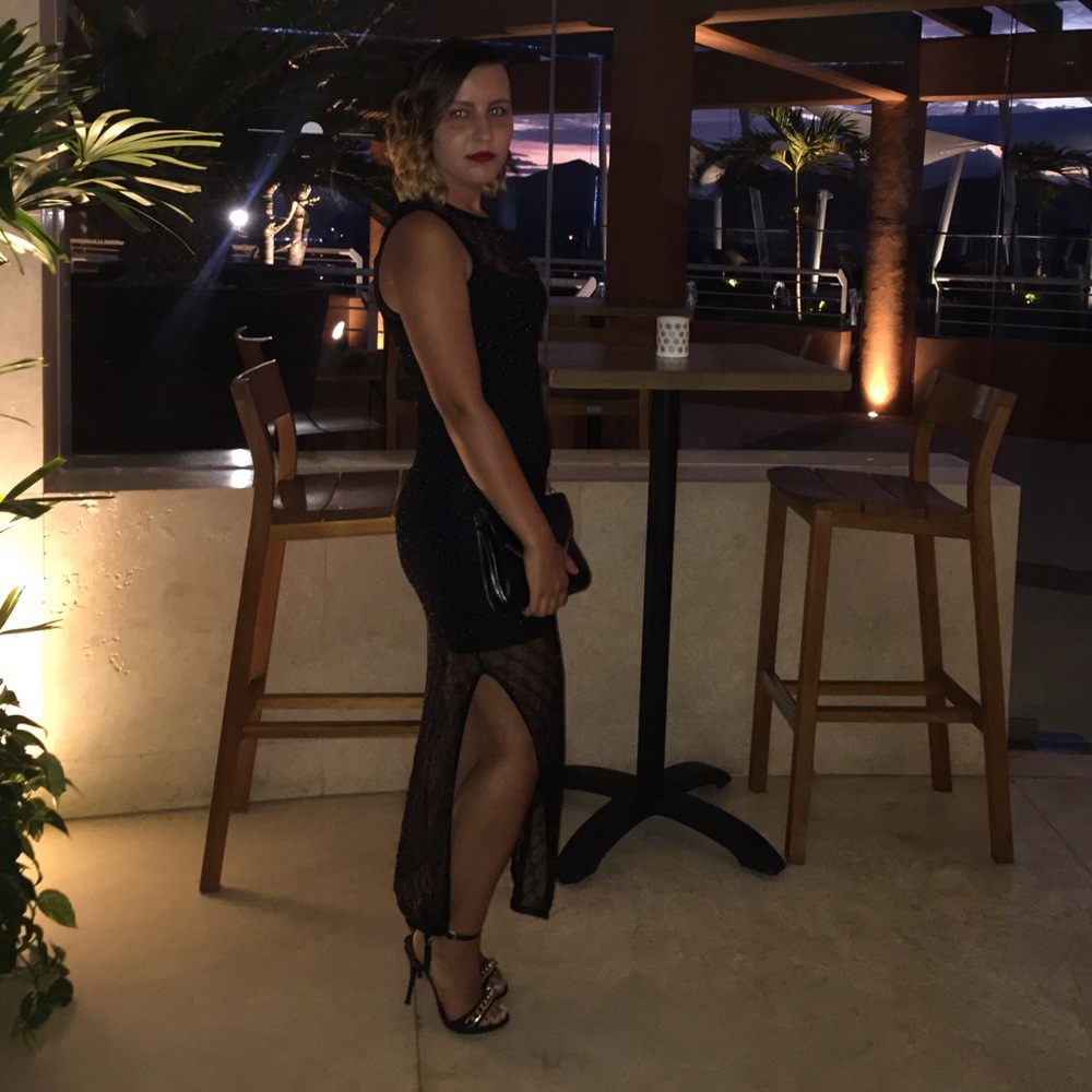 Bebe black evening dress